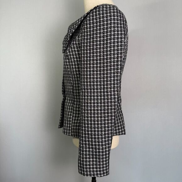 Giorgio Sant' Angelo Women's Blazer, Size 12, Bow & Buttons, Black & White - Picture 3 of 16